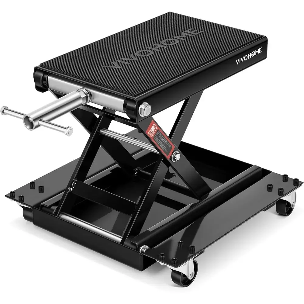 1100 lbs Capacity Steel Wide Deck Motorcycle Scissor Lift Stand with Dolly Wheels and Hand Crank for Garage Repair and Maintenan
1100 lbs Capacity Steel Wide Deck Motorcycle Scissor Lift Stand with Dolly Wheels and Hand Crank for Garage Repair and Maintenan