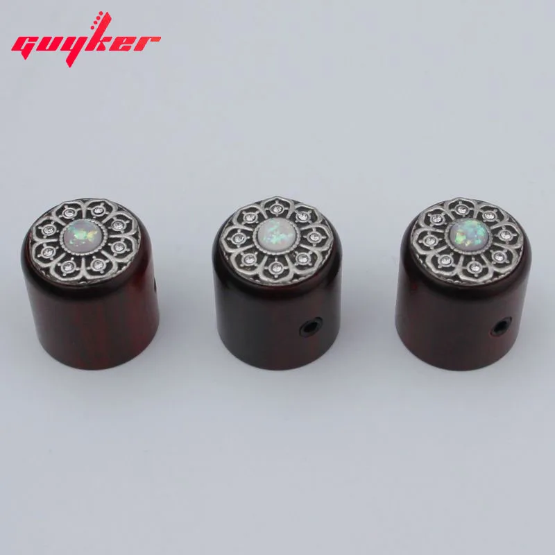 3 Pcs GUYKER Red sandalwood/Ebony Potentiometer Knob White flower surface Inner Diameter 6MM for Guitar Bass Accessories WK001
3 Pcs GUYKER Red sandalwood/Ebony Potentiometer Knob White flower surface Inner Diameter 6MM for Guitar Bass Accessories WK001
