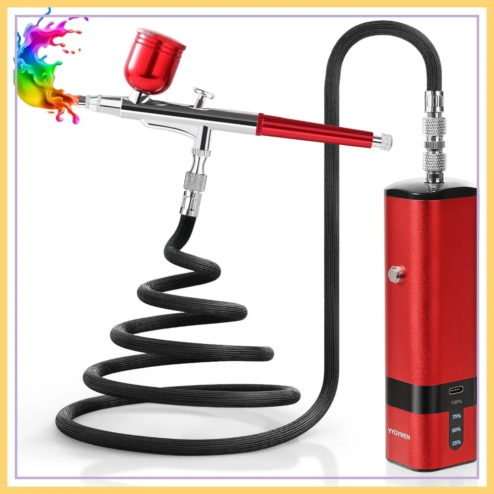 32PSI Airbrush Kit with Compressor, Portable Mini Spray Gun for Painting, Tattoo, Nail Art, Makeup, Cake, Barber
32PSI Airbrush Kit with Compressor, Portable Mini Spray Gun for Painting, Tattoo, Nail Art, Makeup, Cake, Barber