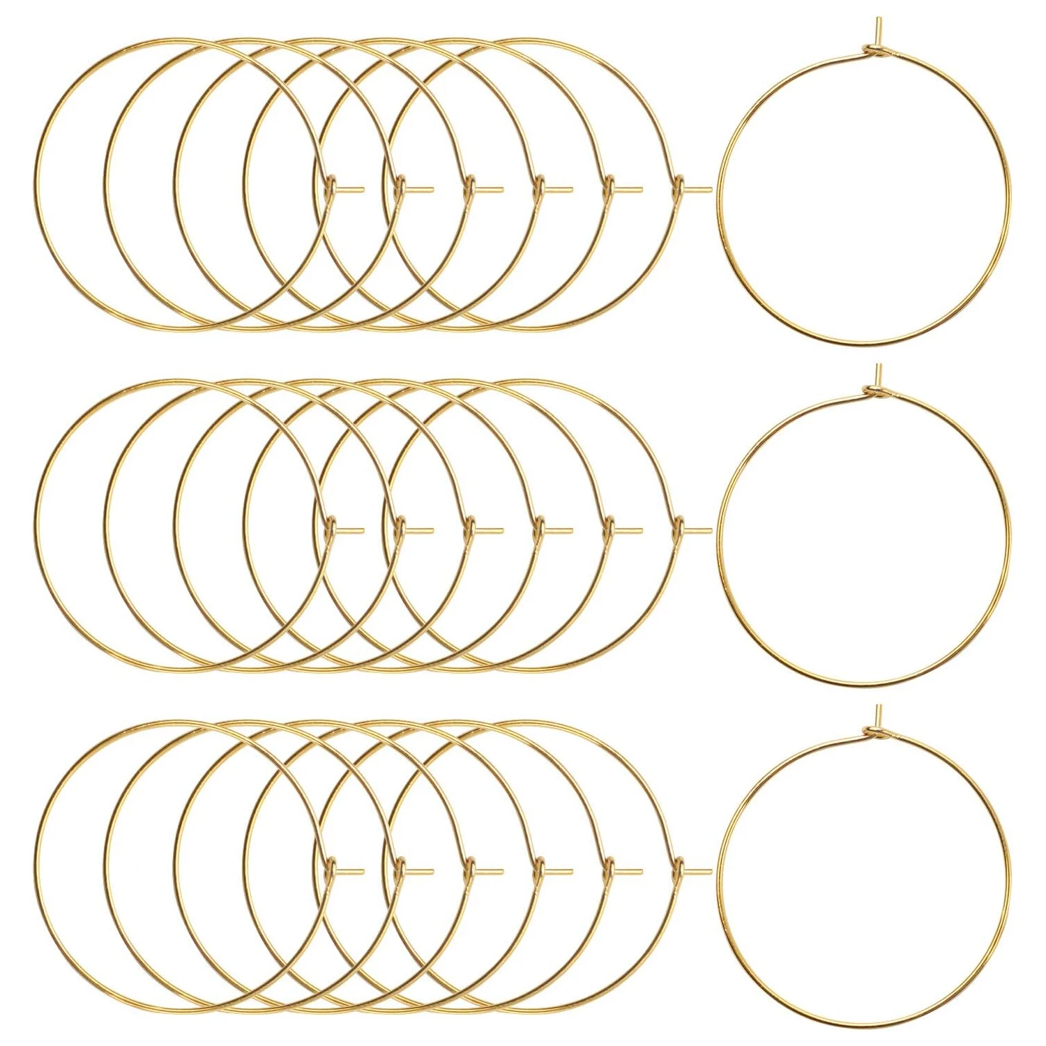 100 Pieces Gold Wine Glass Charm Rings Earring Hoops 30mm
100 Pieces Gold Wine Glass Charm Rings Earring Hoops 30mm