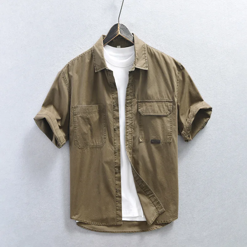 Summer Men's Retro ort Sve Cotton Casual irt Loose Fit f Sve Hong Kong Sle Workwear American Leisure Collar irt
Summer Men's Retro ort Sve Cotton Casual irt Loose Fit f Sve Hong Kong Sle Workwear American Leisure Collar irt