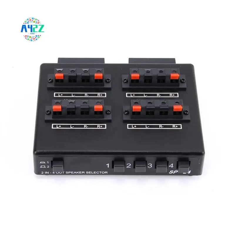 A42Z-SP-24 Mini 2-IN-4-OUT Stereo Audio Selector Amplifier Switcher Box Speaker Splitter 
A42Z-SP-24 Mini 2-IN-4-OUT Stereo Audio Selector Amplifier Switcher Box Speaker Splitter