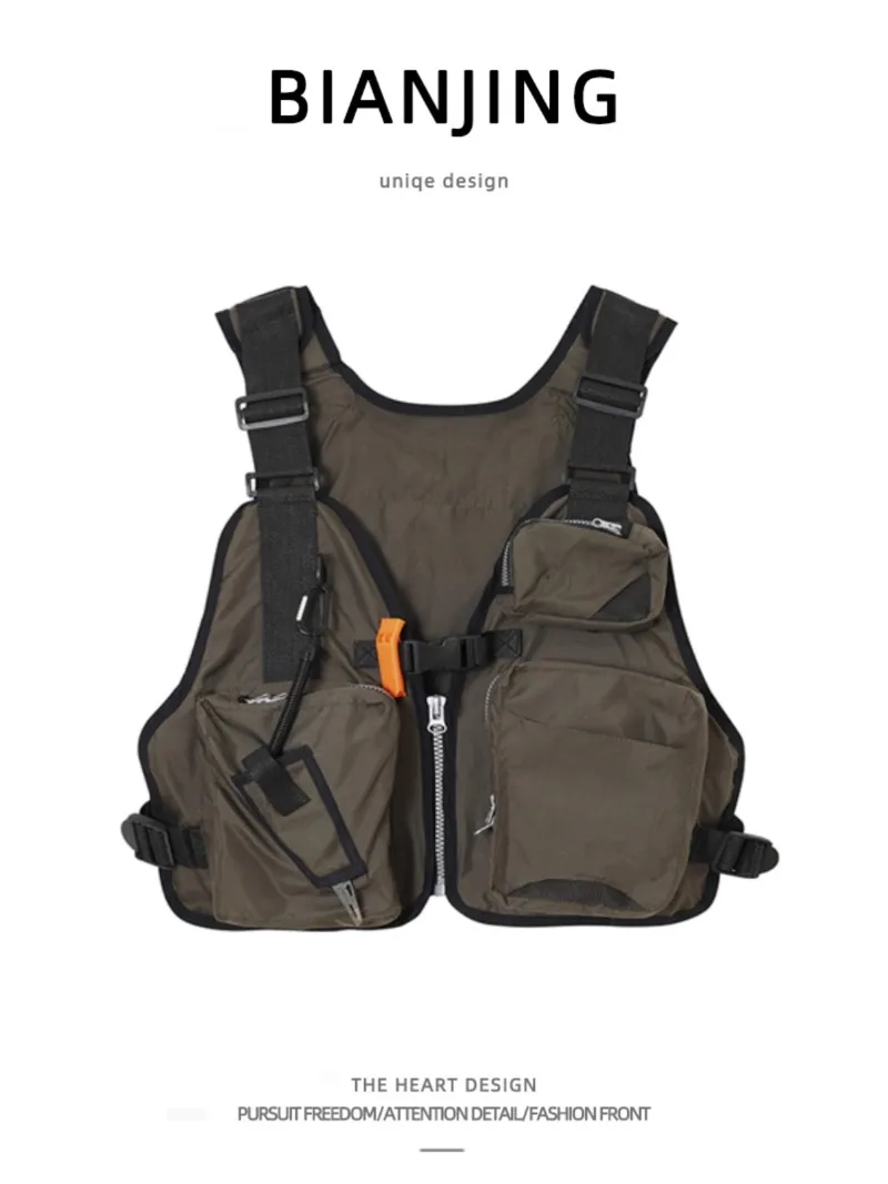 High Street Handsome American Outdoor Vest Men's New Multifunctional and Multi Pocket Adjustable Versatile Coat Male Clothing
High Street Handsome American Outdoor Vest Men's New Multifunctional and Multi Pocket Adjustable Versatile Coat Male Clothing