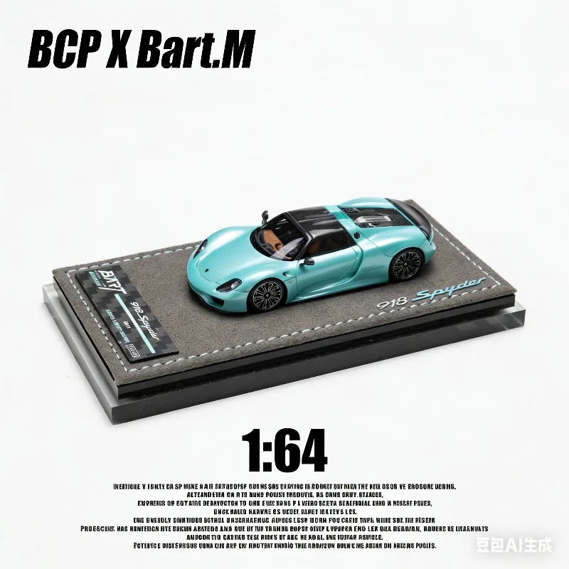 Модель автомобиля BCP X Bart.M 1:64 918 Spyder, статическая, из смолы, для мальчиков, коллекционный предмет для взрослых, украшение.
Модель автомобиля BCP X Bart.M 1:64 918 Spyder, статическая, из смолы, для мальчиков, коллекционный предмет для взрослых, украшение.