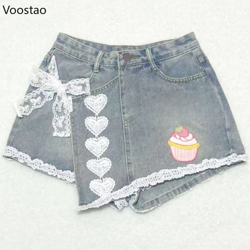 Japanese Sweet Lolita Style Denim Shorts Women Y2k Cake Embroidery Lace High Waist Short Pants Cute Girls Harajuku Casual Shorts
Japanese Sweet Lolita Style Denim Shorts Women Y2k Cake Embroidery Lace High Waist Short Pants Cute Girls Harajuku Casual Shorts