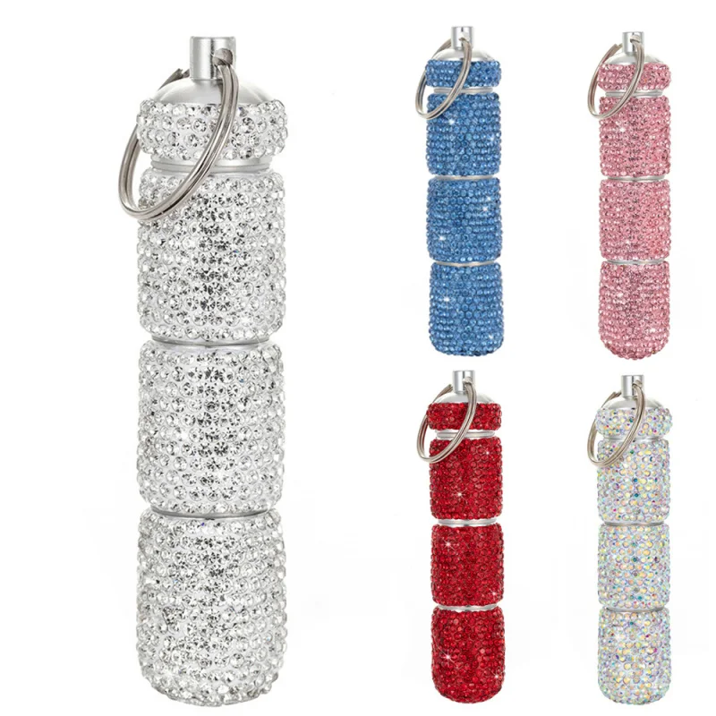 1pc Sparkling Rhinestone Pill Box Portable Travel Pill Storage Bottle Rhinestone Small Pill Box with Keychain Pill Storage Box
1pc Sparkling Rhinestone Pill Box Portable Travel Pill Storage Bottle Rhinestone Small Pill Box with Keychain Pill Storage Box
