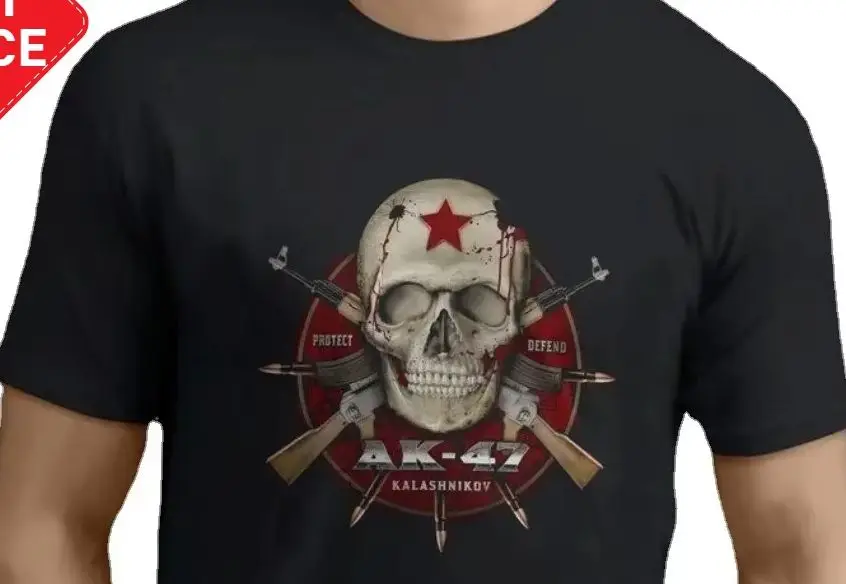 Russian AK-47 Kalashnikova Assault Rifle Cross Skull T-Shirt. Summer Cotton Short Sleeve O-Neck Mens T Shirt New S-3XL
Russian AK-47 Kalashnikova Assault Rifle Cross Skull T-Shirt. Summer Cotton Short Sleeve O-Neck Mens T Shirt New S-3XL