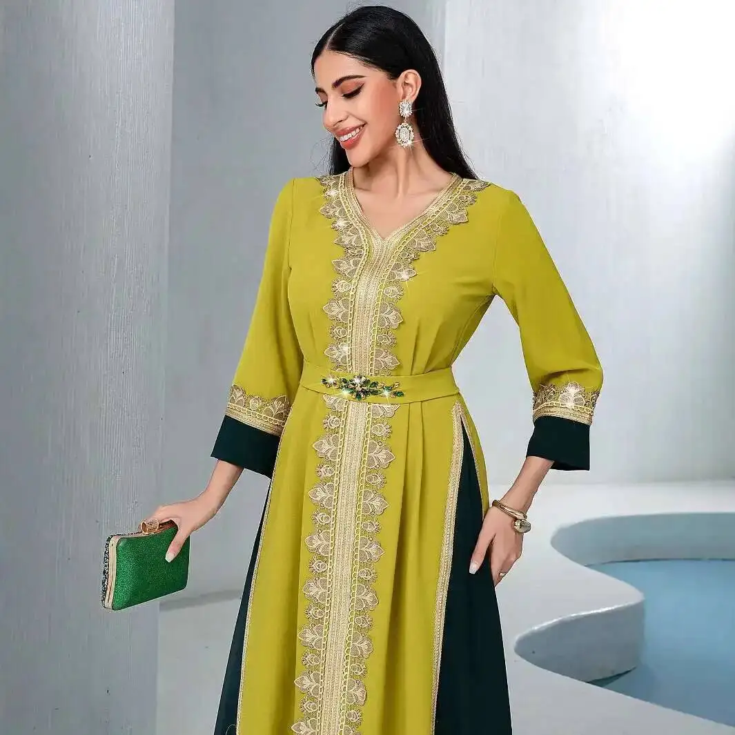 40091 Muslim Women's Solid Color Patchwork Elegant Loose Embroidered Long Dress Arabic Dress Ramadan Dubai Luxury Islam Elegant
40091 Muslim Women's Solid Color Patchwork Elegant Loose Embroidered Long Dress Arabic Dress Ramadan Dubai Luxury Islam Elegant