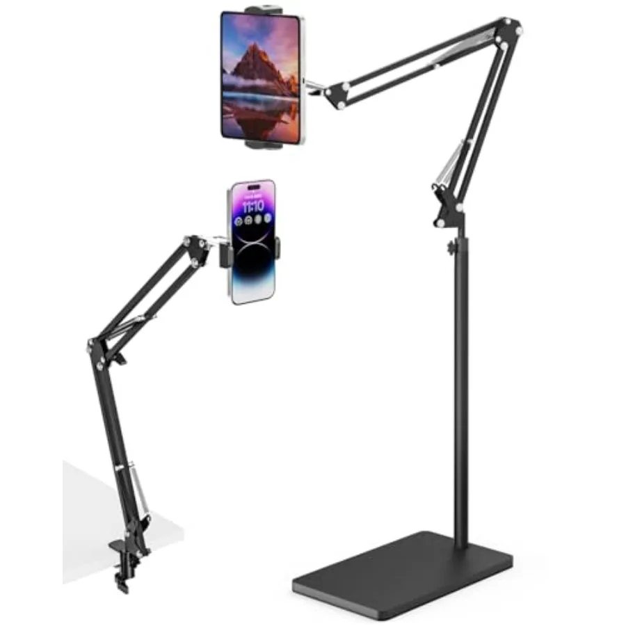 Tablet Floor Stand with 11lb Stable Base Desk Clamp Adjustable Height Stretchable Arm Swivel Dual Holder Compatible with iPhone
Tablet Floor Stand with 11lb Stable Base Desk Clamp Adjustable Height Stretchable Arm Swivel Dual Holder Compatible with iPhone