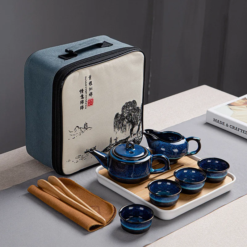 HMLOVE 6 Japanese Style Teaware Sets Blue Ceramic Tea Cups Business Gift Portable Travel Chinese Kung Fu Teapot 180ML
HMLOVE 6 Japanese Style Teaware Sets Blue Ceramic Tea Cups Business Gift Portable Travel Chinese Kung Fu Teapot 180ML