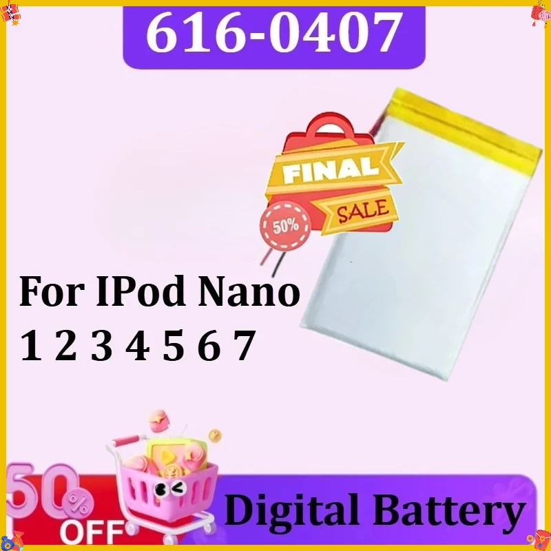 For IPod Nano 1 2 3 4 5 6 7 616-0407 Lithium Batteries Replacement Battery
For IPod Nano 1 2 3 4 5 6 7 616-0407 Lithium Batteries Replacement Battery