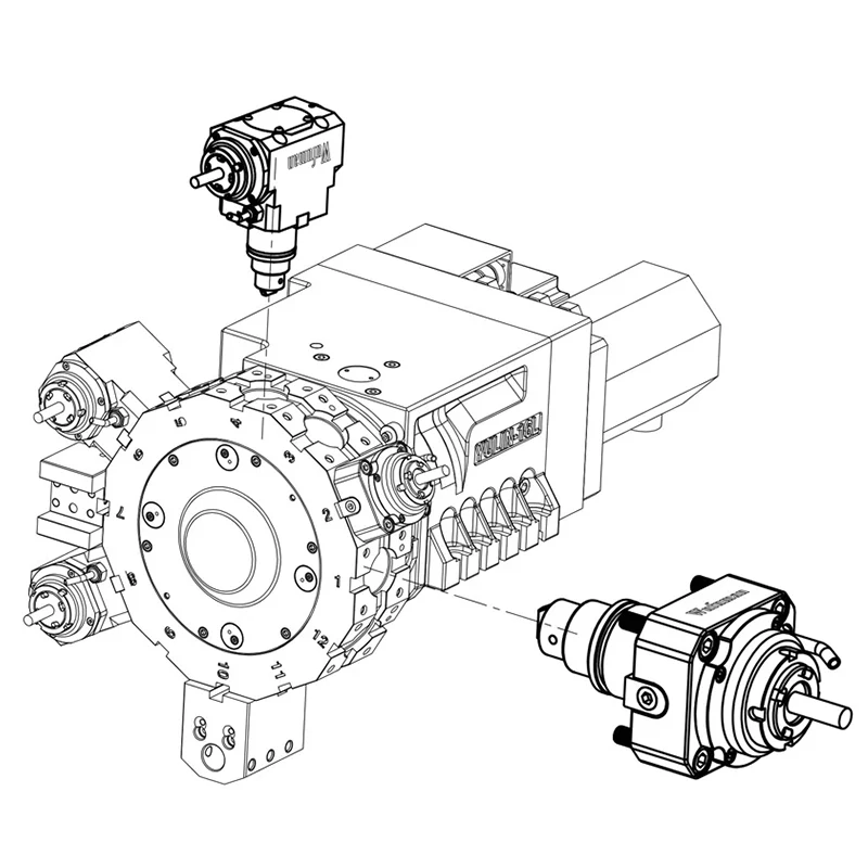 ER20/25/32BMT Power Turret Tool Holder for Turning and Milling, Fixed Tool Holder, 0°/90° Side Milling Power Head, for X-Axis An
ER20/25/32BMT Power Turret Tool Holder for Turning and Milling, Fixed Tool Holder, 0°/90° Side Milling Power Head, for X-Axis An