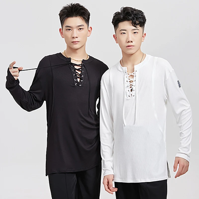 Men Latin Dance Clothes White Black Long Sleeves T Shirt Cha Cha Rumba Dance Practice Training Wear Club Latin Dance Tops L13679
Men Latin Dance Clothes White Black Long Sleeves T Shirt Cha Cha Rumba Dance Practice Training Wear Club Latin Dance Tops L13679