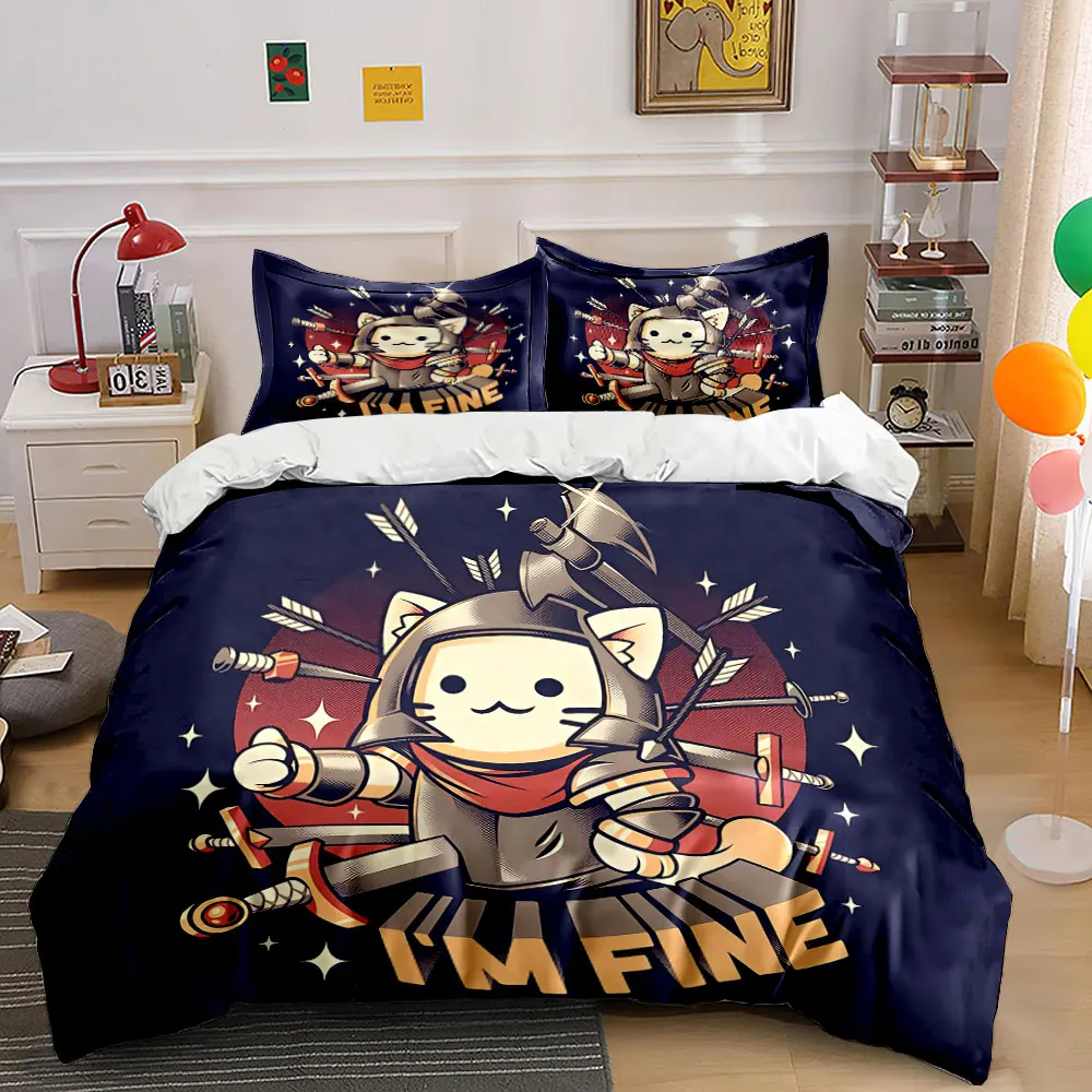 Armored Cat Design Set Soft Comfortable Duvet Cover Bedding Set Included 1*Duvet Cover & 2*Pillowcases, gift
Armored Cat Design Set Soft Comfortable Duvet Cover Bedding Set Included 1*Duvet Cover & 2*Pillowcases, gift