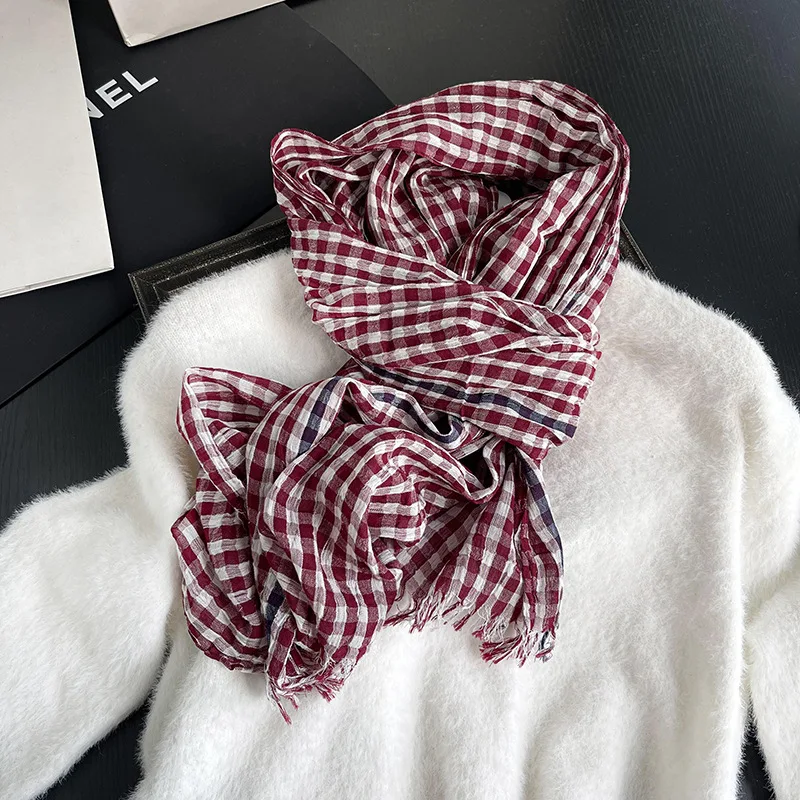 Luxury Plaid Cotton Linen Women's Scarf Autumn Warm Neckerchief Pashmina Foulard Female Soft Bufanda Muffler Scarves
Luxury Plaid Cotton Linen Women's Scarf Autumn Warm Neckerchief Pashmina Foulard Female Soft Bufanda Muffler Scarves