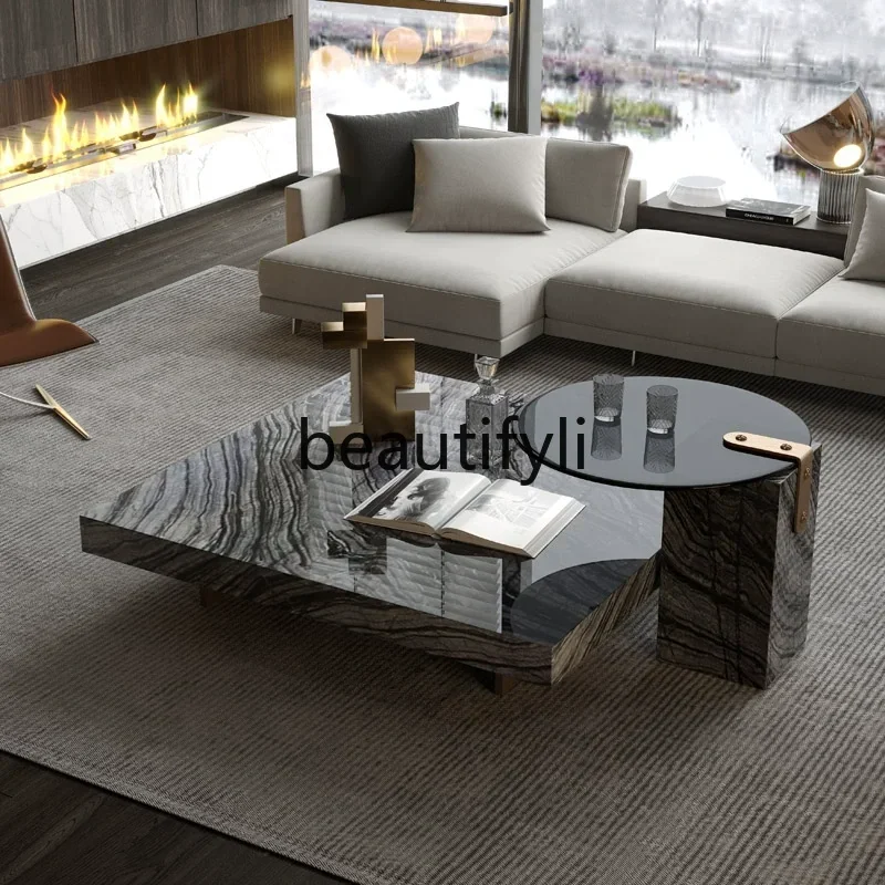 A57 Marble coffee table combination square Italian living room minimalist natural ancient wood pattern
A57 Marble coffee table combination square Italian living room minimalist natural ancient wood pattern