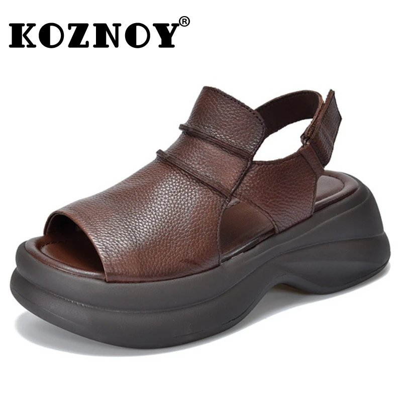 Koznoy/сандалии из коровьей кожи 6 см, дышащие ботинки на крючках, удобные летние резиновые сандалии, женские туфли на плоской подошве с открытым носком
Koznoy/сандалии из коровьей кожи 6 см, дышащие ботинки на крючках, удобные летние резиновые сандалии, женские туфли на плоской подошве с открытым носком