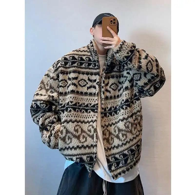 Thiened Lamb Fur Jaet Men's Autumn Winter New Sle National Sle Embroidery Zipper Decorated Stand Collar Outerwear Coat
Thiened Lamb Fur Jaet Men's Autumn Winter New Sle National Sle Embroidery Zipper Decorated Stand Collar Outerwear Coat