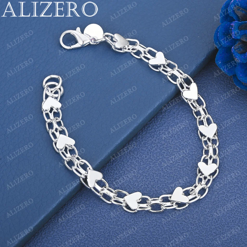 ALIZERO 925 Sterling Silver Bracelet Hearts Bracelets For Women Fashion Birthday Party Wedding Jewelry
ALIZERO 925 Sterling Silver Bracelet Hearts Bracelets For Women Fashion Birthday Party Wedding Jewelry