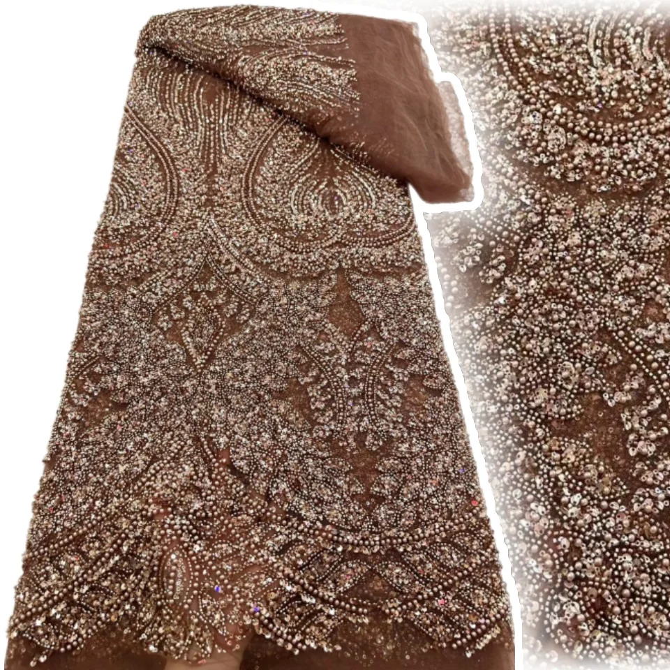 Elegant New Design Nigerian Handmade Heavy Beaded Lace Luxury African French Sequins Lace For Women Party Dress Sewing 2611
Elegant New Design Nigerian Handmade Heavy Beaded Lace Luxury African French Sequins Lace For Women Party Dress Sewing 2611