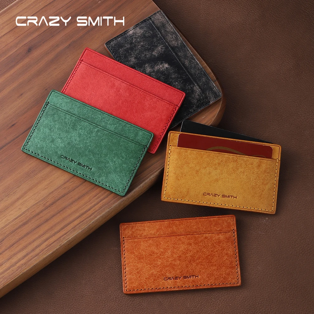 CRAZYSMITH Genuine Leather Dual Card Holder Slim Wallets Coin Purse Business ID Card Holder Cards Storage Wallet High Quality
CRAZYSMITH Genuine Leather Dual Card Holder Slim Wallets Coin Purse Business ID Card Holder Cards Storage Wallet High Quality