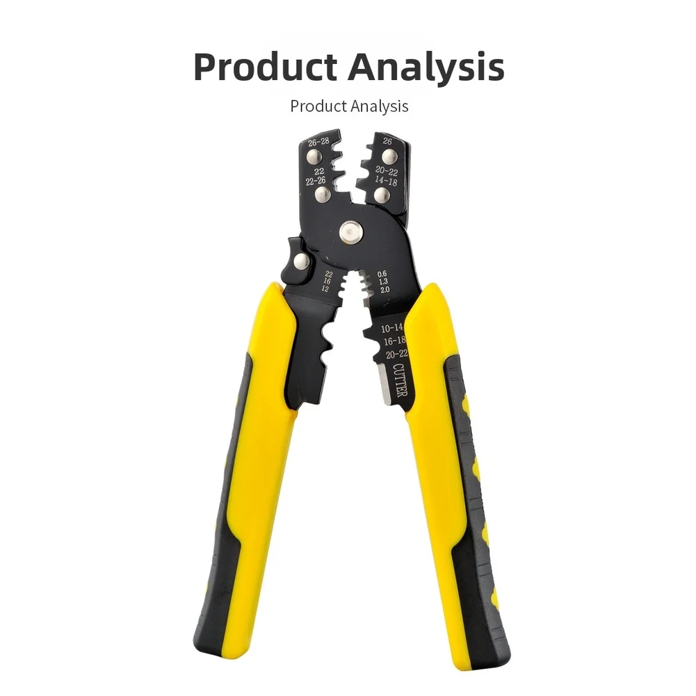 General Purpose Crimping Tool Featuring Wire Stripping and Cutting Functions Made from 50# High Carbon Steel Material
General Purpose Crimping Tool Featuring Wire Stripping and Cutting Functions Made from 50# High Carbon Steel Material