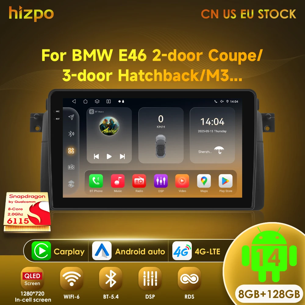 Hizpo AI Vioce Car Radio Android Auto for BMW E46 M3 318/320/325/330/335 Rover 75 Carplay Multimedia 4G DSP Autoradio Stereo BT
Hizpo AI Vioce Car Radio Android Auto for BMW E46 M3 318/320/325/330/335 Rover 75 Carplay Multimedia 4G DSP Autoradio Stereo BT