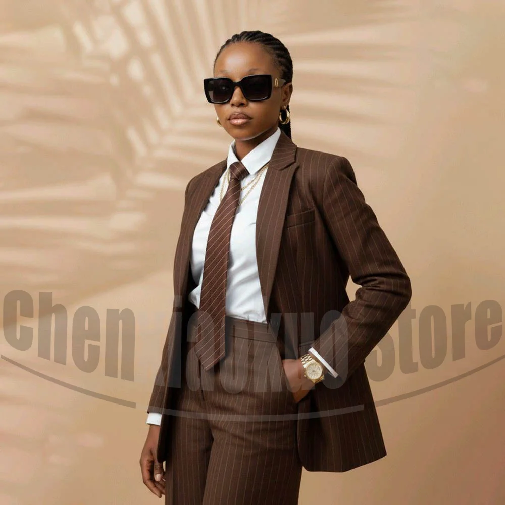 Women Striped 2 Piece Suit Set Blazer Pants Formal Office Business Professional Attire Stylish Daily Casual Ladies Suits
Women Striped 2 Piece Suit Set Blazer Pants Formal Office Business Professional Attire Stylish Daily Casual Ladies Suits