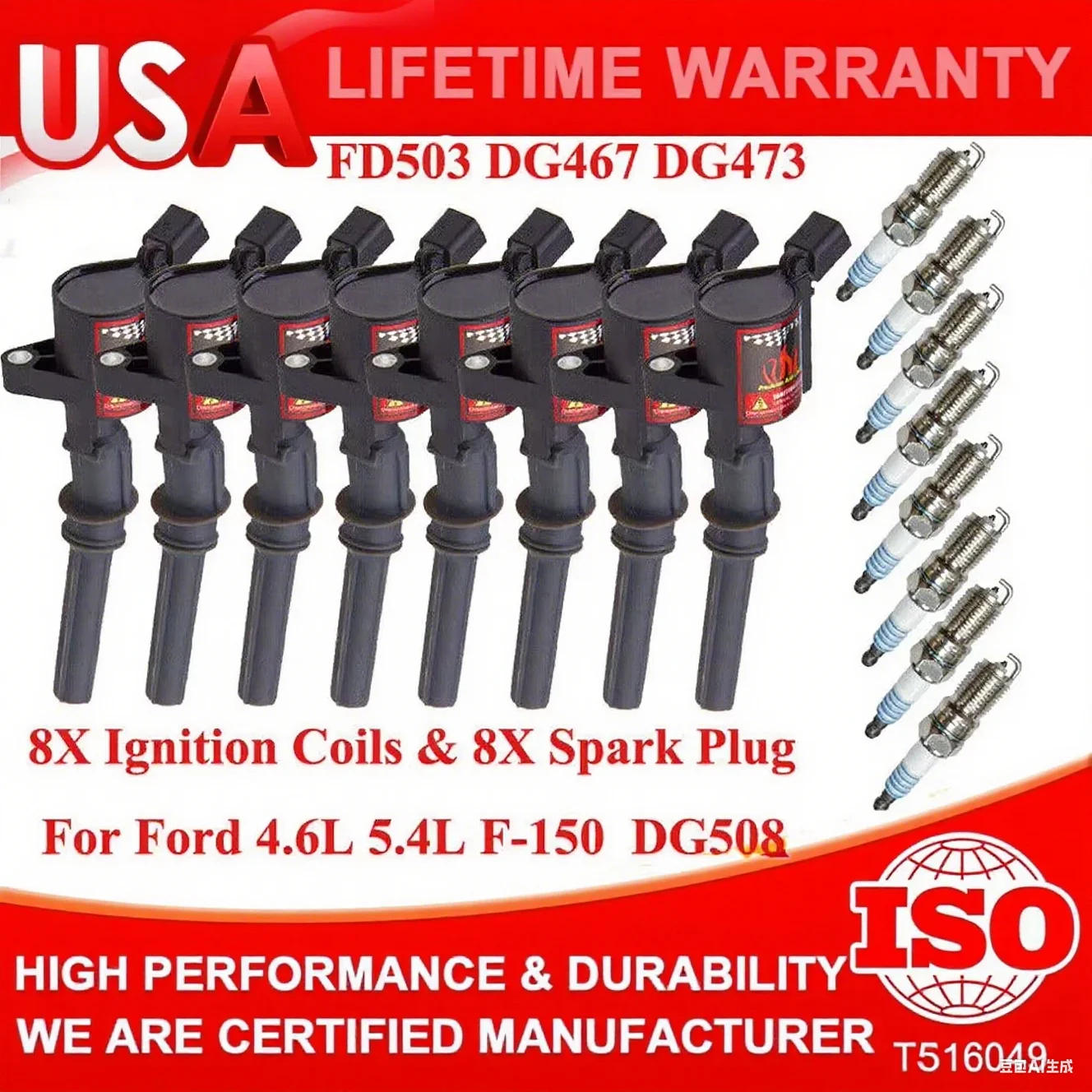 US Stcok High Performence 8PCS Set DG508 LGNITION COILS & AGSF22WM/SP479 SPARK PLUGS For FORD LINCOLN MERCURY V8
US Stcok High Performence 8PCS Set DG508 LGNITION COILS & AGSF22WM/SP479 SPARK PLUGS For FORD LINCOLN MERCURY V8