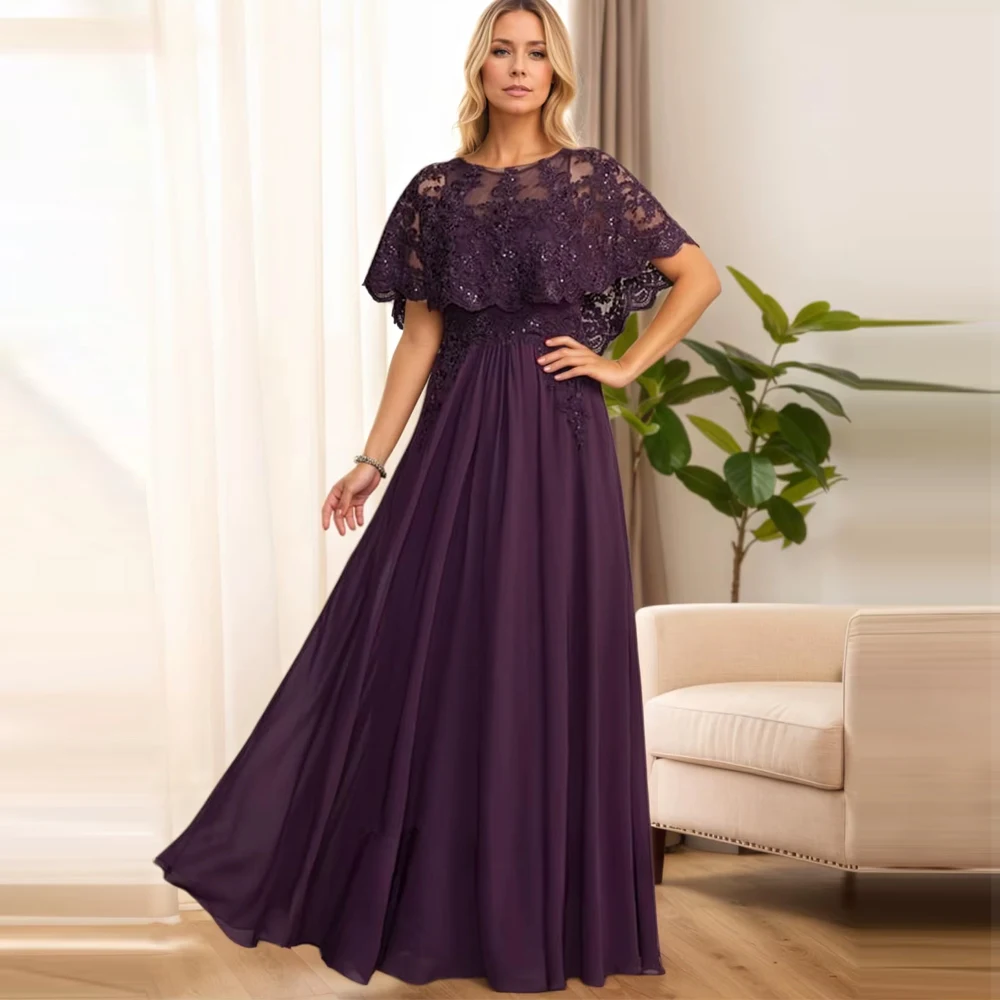 Customized Short Sleeve Mother of The Bride Dresses for Women Chiffon Laces Long Pleated Formal Wedding Party Dresses
Customized Short Sleeve Mother of The Bride Dresses for Women Chiffon Laces Long Pleated Formal Wedding Party Dresses