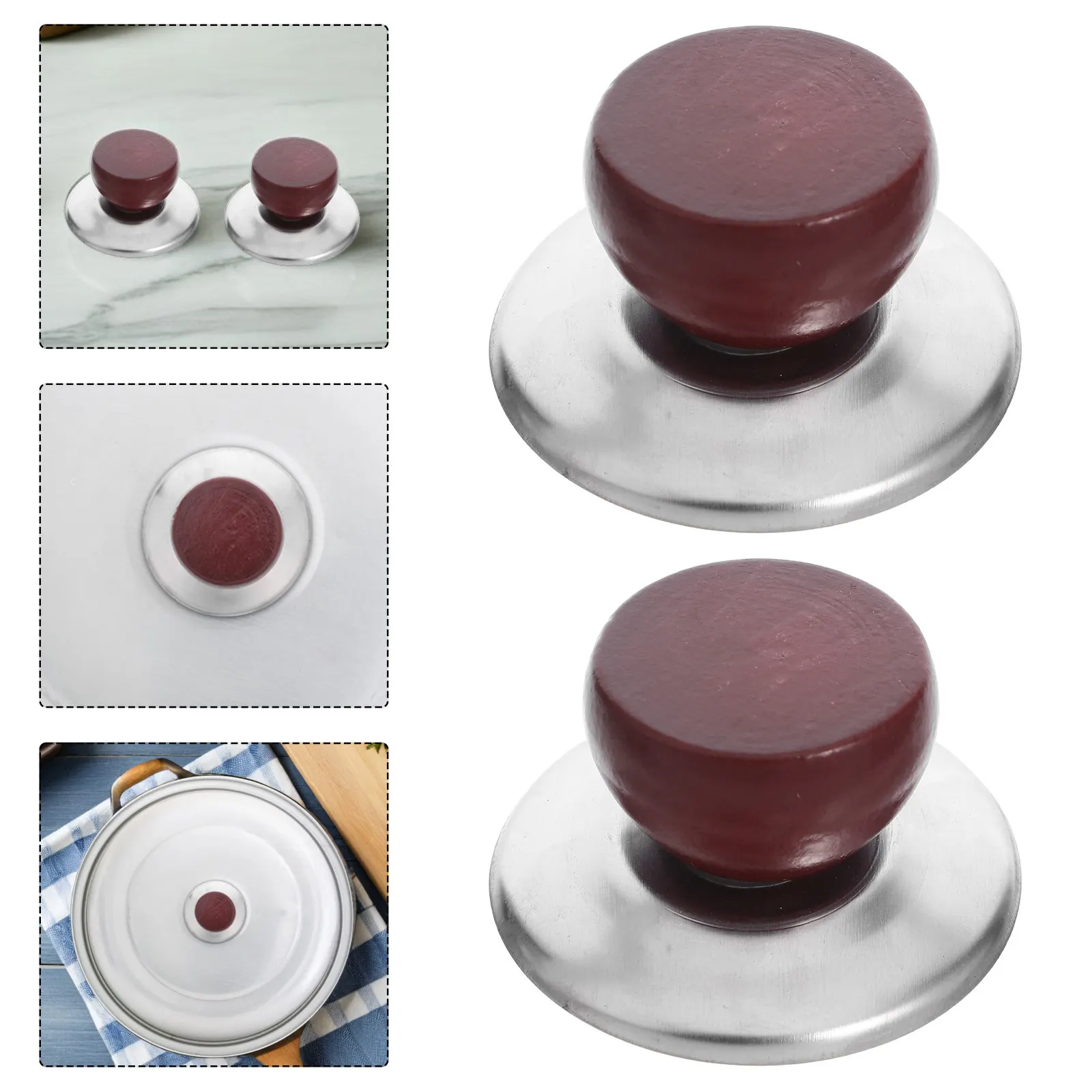 2Pcs Universal Pot Lid Knobs Replacement Wooden Handles Heat Resistant Pan Lid Handle Cooker Pot Cover Handle Anti-Scalding Knob
2Pcs Universal Pot Lid Knobs Replacement Wooden Handles Heat Resistant Pan Lid Handle Cooker Pot Cover Handle Anti-Scalding Knob