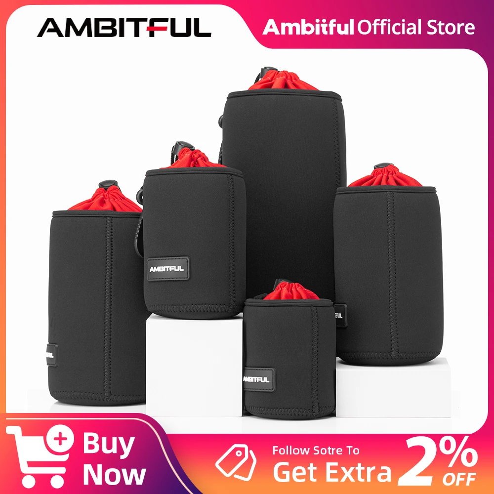 AMBITFUL Camera Lens Pouch Drawstring Bag S/M/L/XL for Canon Sony Nikon DSLR Lens Protective Case with Carrying Hook Storage 
AMBITFUL Camera Lens Pouch Drawstring Bag S/M/L/XL for Canon Sony Nikon DSLR Lens Protective Case with Carrying Hook Storage