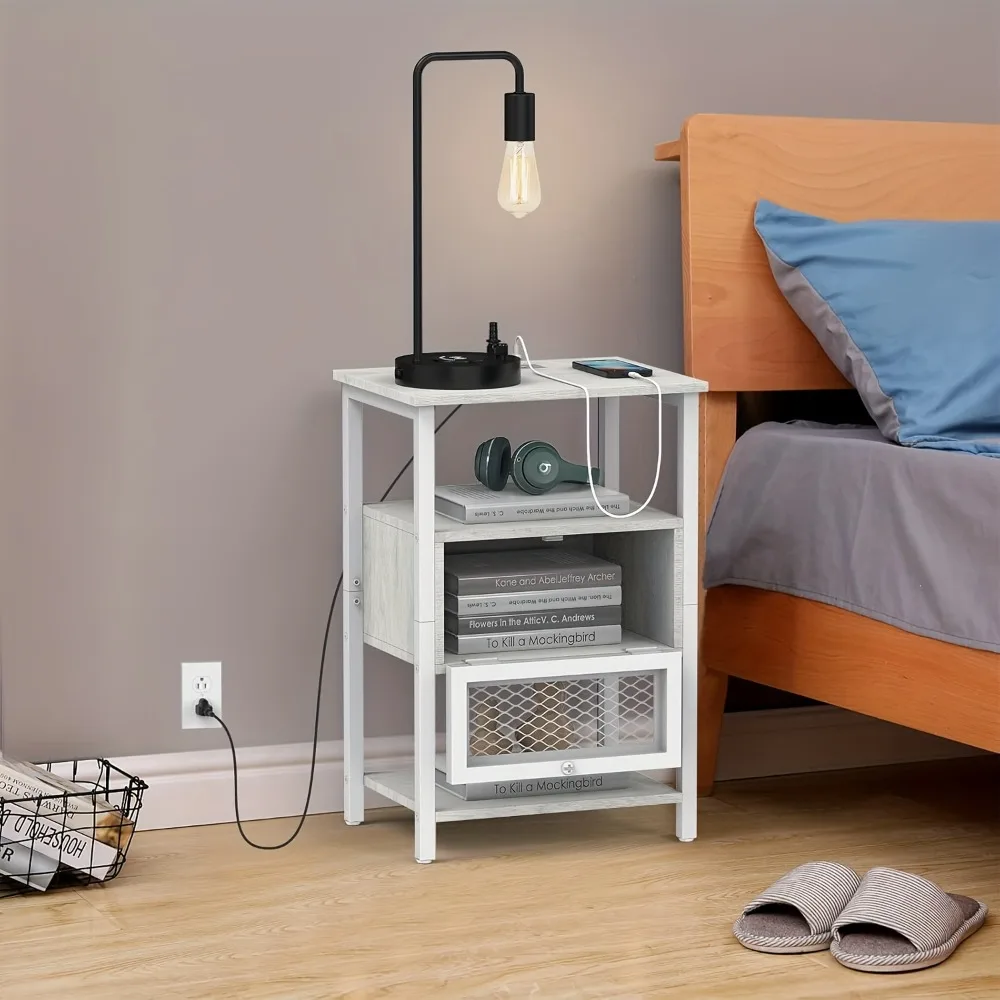 A Pair of Nightstands Featuring a Charging Station, Ideal for Bedrooms Or Living Rooms. These Modern Side Tables Come with Storage Drawers And Include USB Ports And Outlets, Perfect for Small Farmhouse Spaces
A Pair of Nightstands Featuring a Charging Station, Ideal for Bedrooms Or Living Rooms. These Modern Side Tables Come with Storage Drawers And Include USB Ports And Outlets, Perfect for Small Farmhouse Spaces