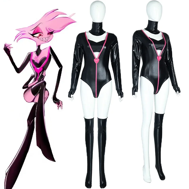 Cartoon AD Angel Dust Cosplay Jumpsuit Suits Adult Women Sexy Slim Black Zentai Bodysuit Catsuit Uniform Halloween Party Costume
Cartoon AD Angel Dust Cosplay Jumpsuit Suits Adult Women Sexy Slim Black Zentai Bodysuit Catsuit Uniform Halloween Party Costume
