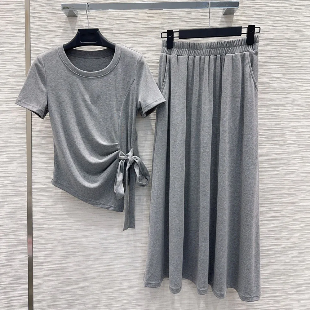 High-quality 2026 new women's short-sleeved long dress two-piece set, casual, comfortable and fashionable xy2641140
High-quality 2026 new women's short-sleeved long dress two-piece set, casual, comfortable and fashionable xy2641140