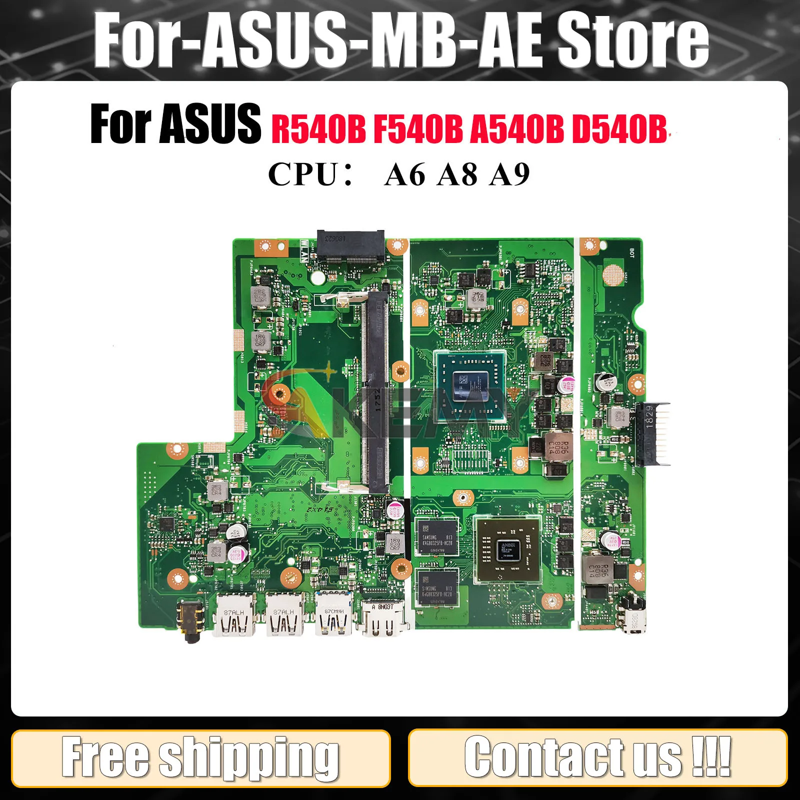 X540BP Laptop Motherboard For ASUS VivoBook X540B X540BP R540B A540B F540B D540B Mainboard With A6 A8 A9 CPU 100% tests OK stk
X540BP Laptop Motherboard For ASUS VivoBook X540B X540BP R540B A540B F540B D540B Mainboard With A6 A8 A9 CPU 100% tests OK stk