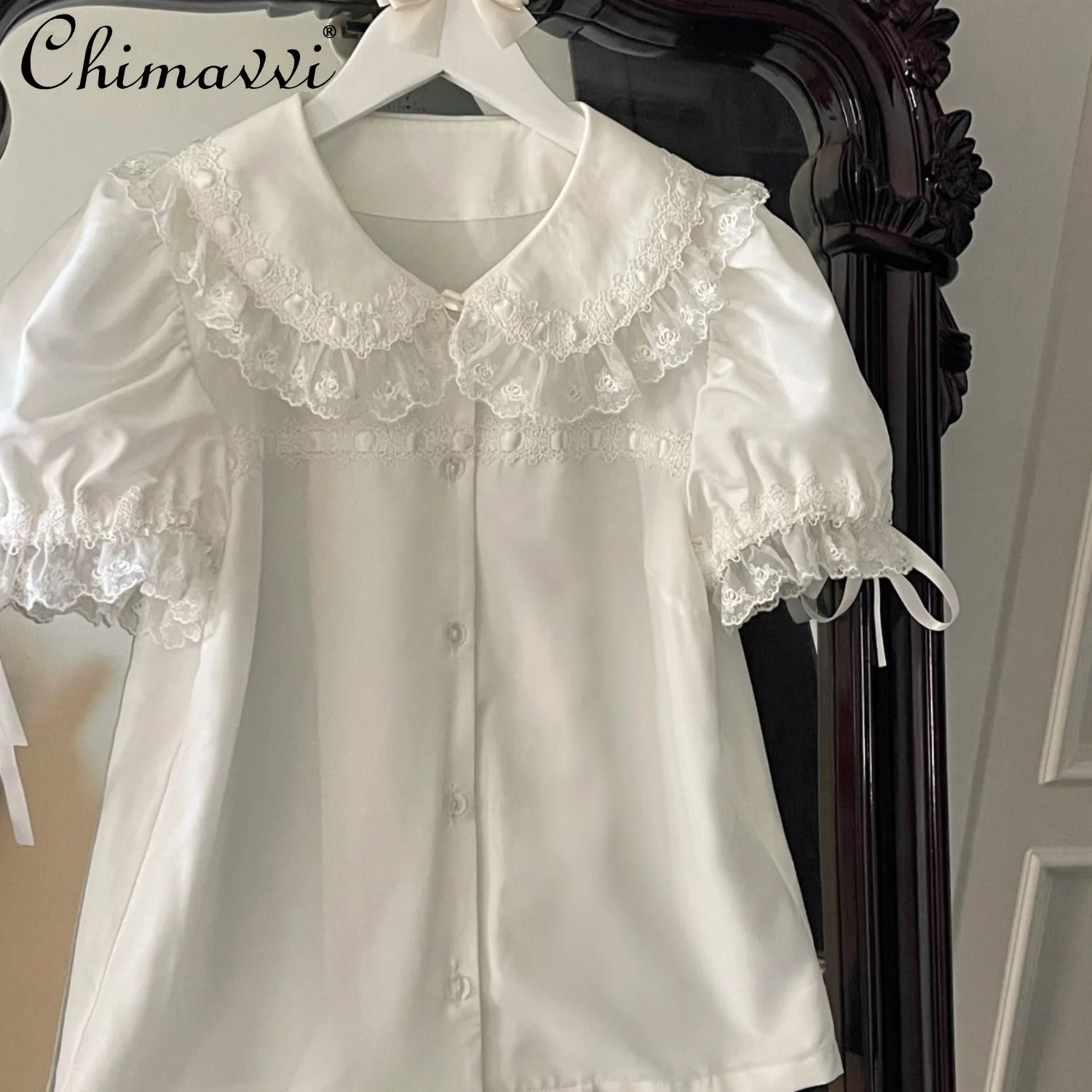 Lolita Bottoming Shirt Princess Doll Feeling Sweet Girl Bubble Sleeve Shirt 2025 Summer New Kawaii Women's Blouse Y2k Top
Lolita Bottoming Shirt Princess Doll Feeling Sweet Girl Bubble Sleeve Shirt 2025 Summer New Kawaii Women's Blouse Y2k Top
