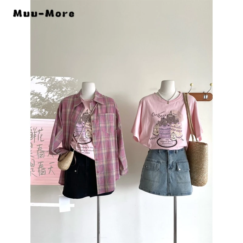 2023 Autumn Casual Sweet Turn-down Collar Plaid Long Sleeve Shirt Women's Causal Thin Blouses Chiffon Loose Fit Tees Top
2023 Autumn Casual Sweet Turn-down Collar Plaid Long Sleeve Shirt Women's Causal Thin Blouses Chiffon Loose Fit Tees Top
