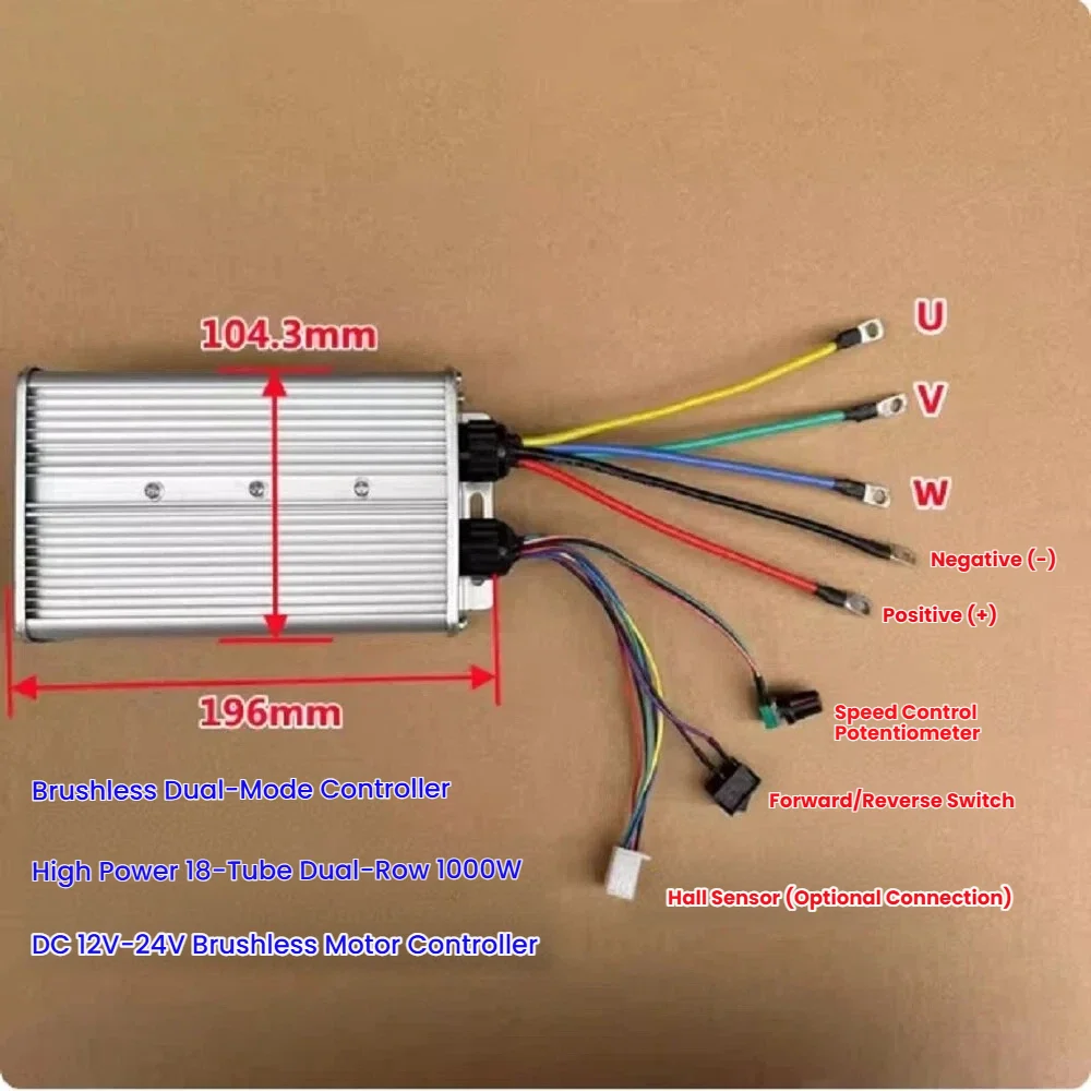 1000W 55A DC12V-24V Brushless DC Motor Driver High Power BLDC Motor Controller
1000W 55A DC12V-24V Brushless DC Motor Driver High Power BLDC Motor Controller