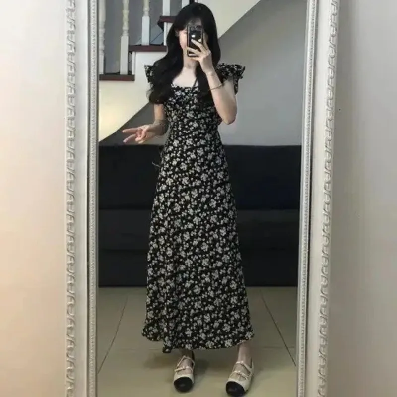 French Style Black Crushed Flower Dresses Women Summer New Waist Long Skirt Women's Clothing floral maxi dress
French Style Black Crushed Flower Dresses Women Summer New Waist Long Skirt Women's Clothing floral maxi dress