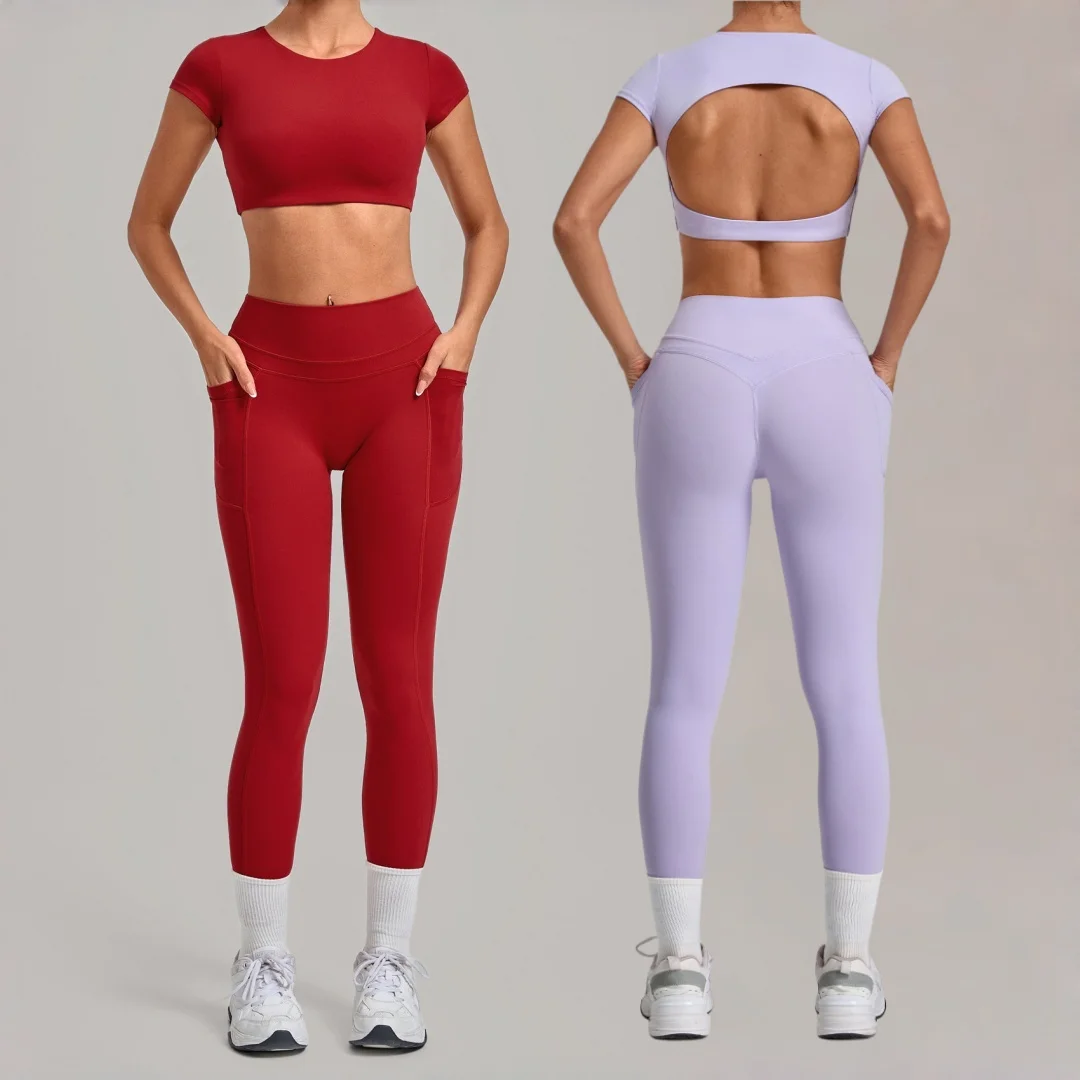 Seamless Yoga Set High Waist Hip Lift Backless T-Shirt Pants Sports Fitness Set Casual Running Workout Gym Yoga Suit for Women
Seamless Yoga Set High Waist Hip Lift Backless T-Shirt Pants Sports Fitness Set Casual Running Workout Gym Yoga Suit for Women