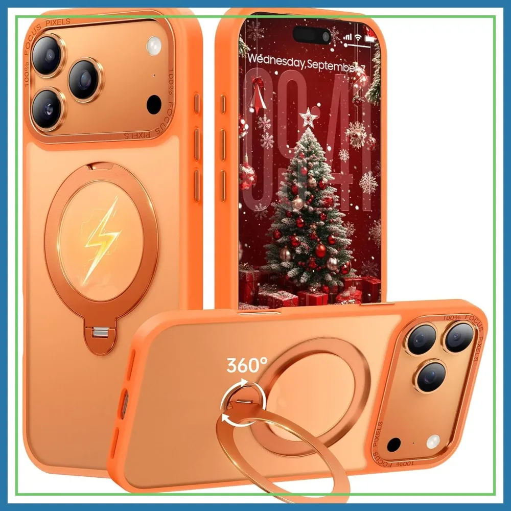 360° Rotating Magnetic Stand Case for iPhone 17 Pro Max, Compatible with MagSafe, Military-Grade Protection, Orange
360° Rotating Magnetic Stand Case for iPhone 17 Pro Max, Compatible with MagSafe, Military-Grade Protection, Orange