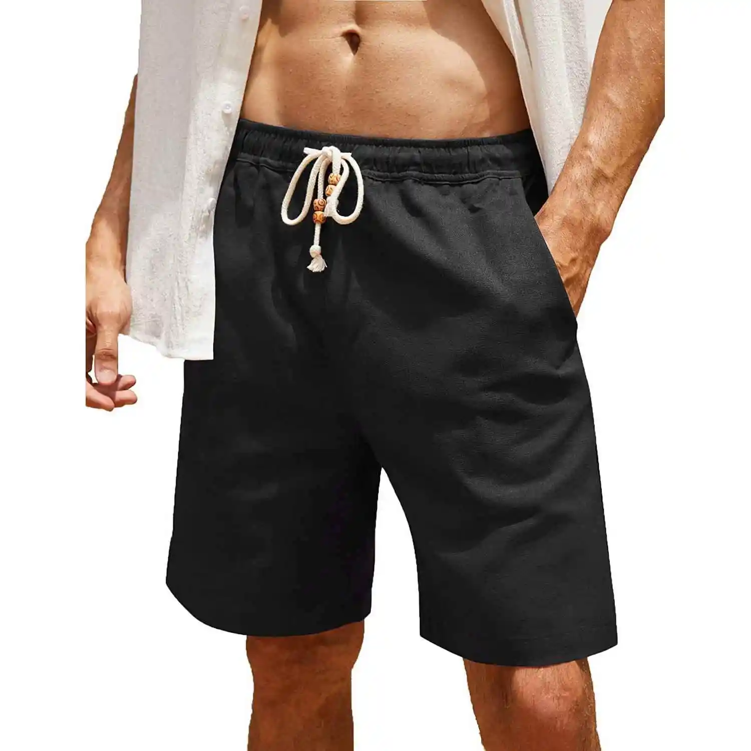 Men's Cotton Linen Shorts Casual Pants with Pockets Large Size Five-Quarter Length Sport Style Khaki Color Summer Wear
Men's Cotton Linen Shorts Casual Pants with Pockets Large Size Five-Quarter Length Sport Style Khaki Color Summer Wear