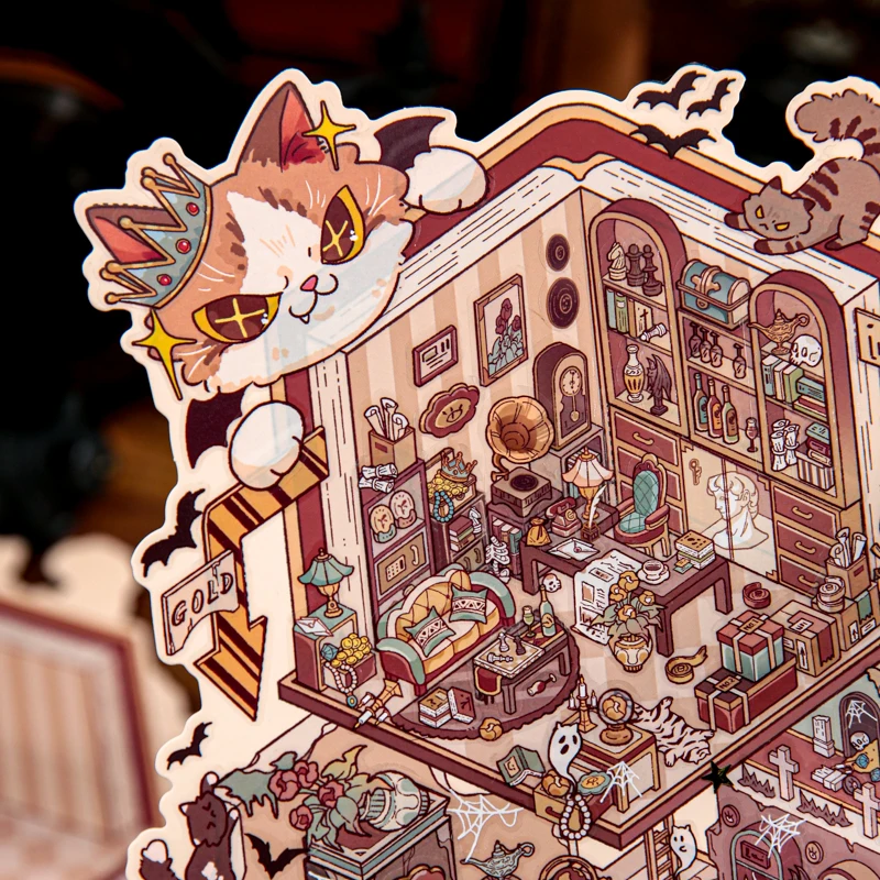 Kawaii Cat King 3D Searching for the Secret Pavilion Landscape Sticker DIY Pocket Cabin Scene festival gift
Kawaii Cat King 3D Searching for the Secret Pavilion Landscape Sticker DIY Pocket Cabin Scene festival gift 