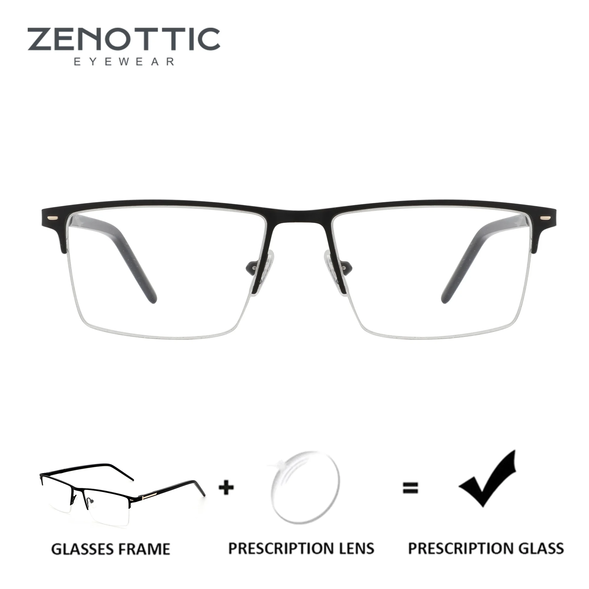 ZENOTTIC M Size Square Prescription Glasses Man Half-frame Optical Eyeglass for High-quality Metal Anti Blue Light Photochromic
ZENOTTIC M Size Square Prescription Glasses Man Half-frame Optical Eyeglass for High-quality Metal Anti Blue Light Photochromic