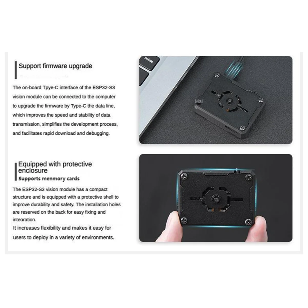 Модуль камеры TEH-eWifi ESP32-S3 Передача изображения для робота ROS Автомобильная тележка AI Датчик визуального распознавания Vision
Модуль камеры TEH-eWifi ESP32-S3 Передача изображения для робота ROS Автомобильная тележка AI Датчик визуального распознавания Vision