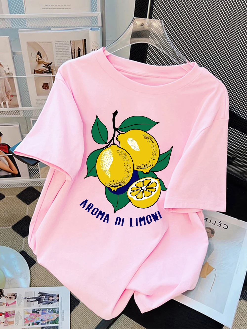 Summer T-Shirts Women Cotton Aroma Di Limoni Printing Tops Loose O-Neck Soft Comfortable Short Sleeve Tees Basic Woman Clothes
Summer T-Shirts Women Cotton Aroma Di Limoni Printing Tops Loose O-Neck Soft Comfortable Short Sleeve Tees Basic Woman Clothes
