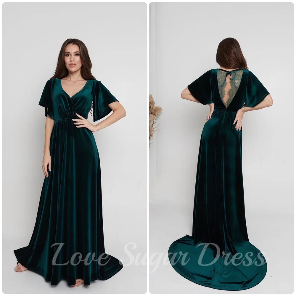Velour A Line Evening Dress For Women Elegant V Neck Prom Dresses Long Formal Party Gowns robes de soirée
Velour A Line Evening Dress For Women Elegant V Neck Prom Dresses Long Formal Party Gowns robes de soirée