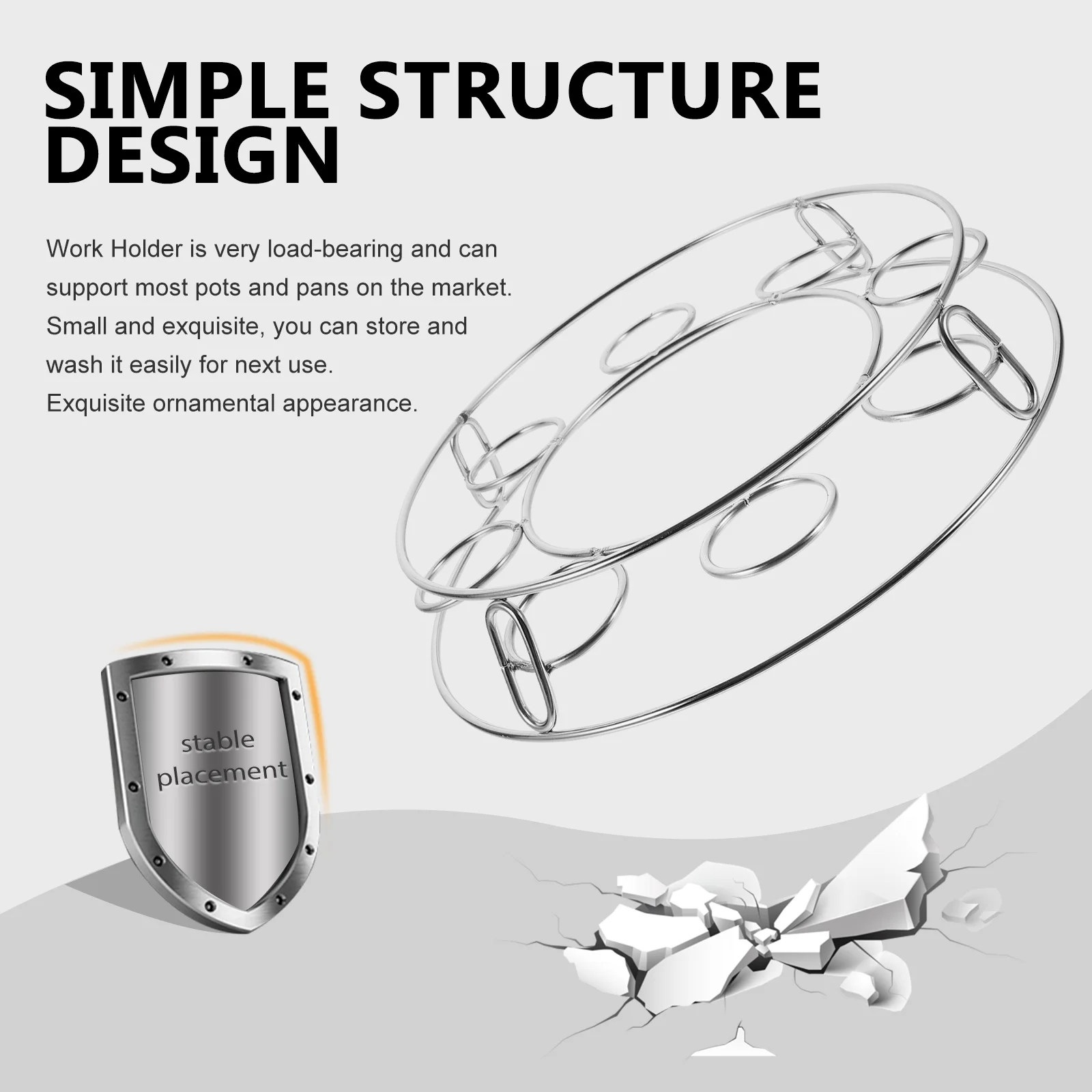 Stainless Steel Wok Holder Household Cooling Anti-Skid Pan Support Steaming Rack For Kitchen Countertop Reusable Storage Rack
Stainless Steel Wok Holder Household Cooling Anti-Skid Pan Support Steaming Rack For Kitchen Countertop Reusable Storage Rack