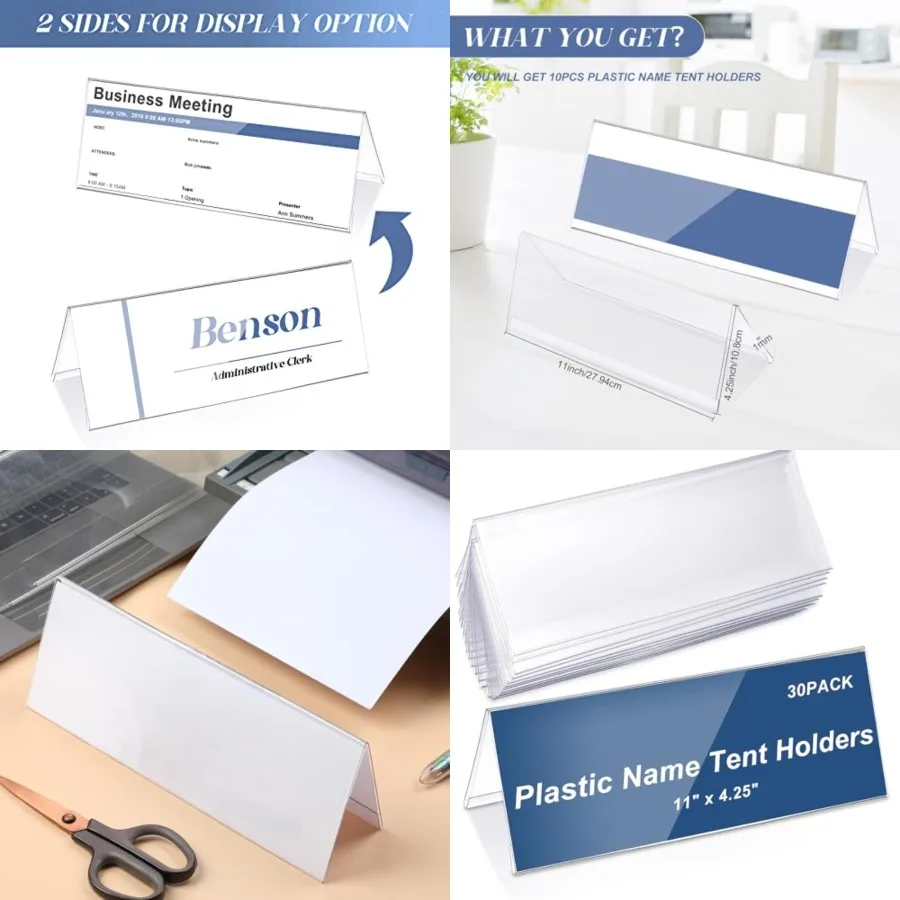 Pieces Clear Plastic Name Tent Holders Acrylic Name Plate for Desk PVC Card Tent Holder Desk Sign Frame for Table Office Busine
Pieces Clear Plastic Name Tent Holders Acrylic Name Plate for Desk PVC Card Tent Holder Desk Sign Frame for Table Office Busine
